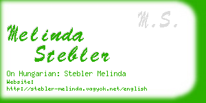 melinda stebler business card